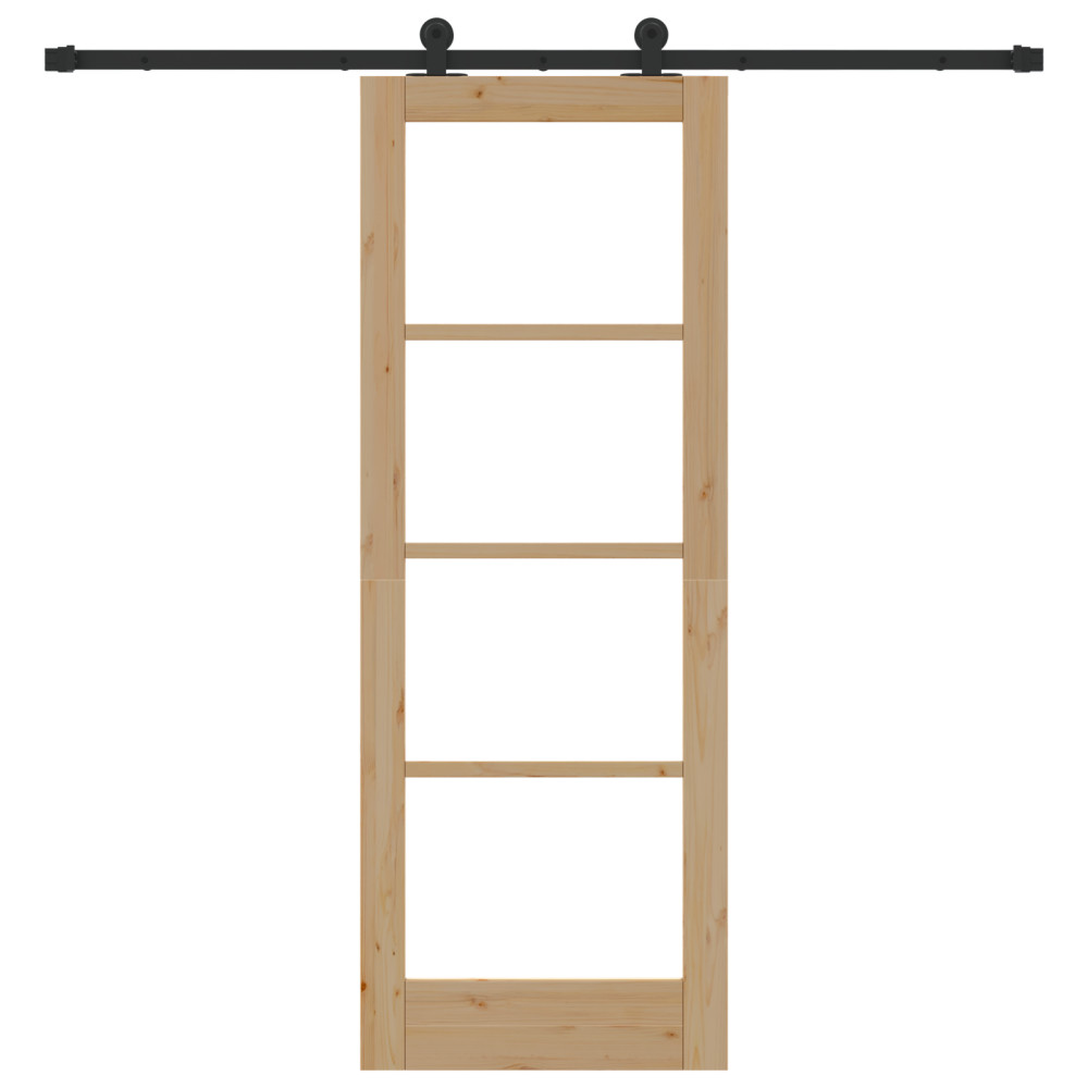 Produktbild för Skjutdörr ORKDAL Naturlig och svart 73,5 x 198,5 cm