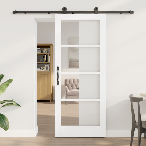 vidaXL Skjutdörr ORKDAL Vit och svart 83 x 202 cm