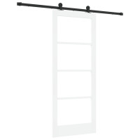 Produktbild för Skjutdörr ORKDAL Vit och svart 83 x 202 cm