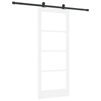 Produktbild för Skjutdörr ORKDAL Vit och svart 83 x 202 cm