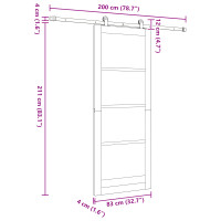 Produktbild för Skjutdörr ORKDAL Vit och svart 83 x 211 cm
