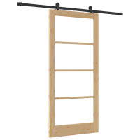 Produktbild för Skjutdörr ORKDAL Naturlig och svart 93 x 202 cm