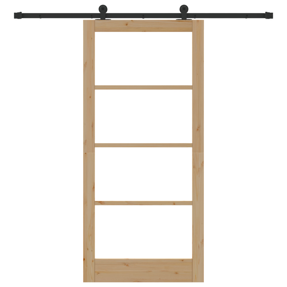 Produktbild för Skjutdörr ORKDAL Naturlig och svart 93 x 202 cm