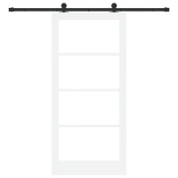 Produktbild för Skjutdörr ORKDAL Vit och svart 93 x 202 cm