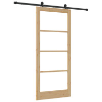 Produktbild för Skjutdörr ORKDAL Naturlig och svart 93 x 211 cm