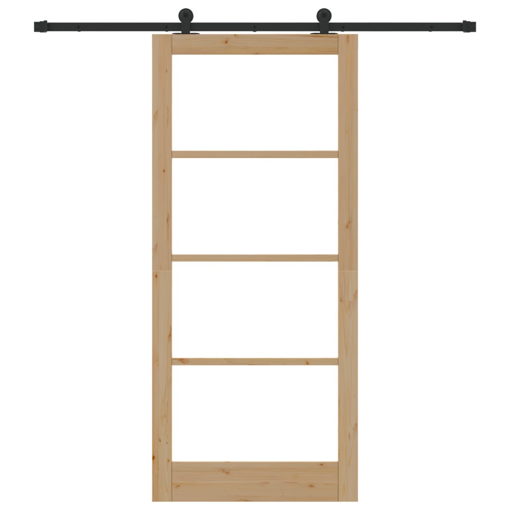 Produktbild för Skjutdörr ORKDAL Naturlig och svart 93 x 211 cm
