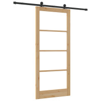 Produktbild för Skjutdörr ORKDAL Naturlig och svart 93 x 211 cm