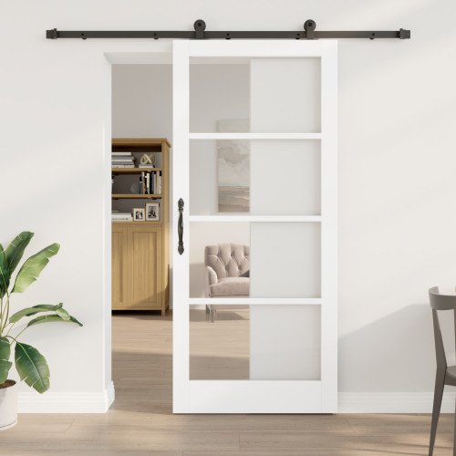 vidaXL Skjutdörr ORKDAL Vit och svart 93 x 211 cm