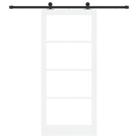 Produktbild för Skjutdörr ORKDAL Vit och svart 93 x 211 cm