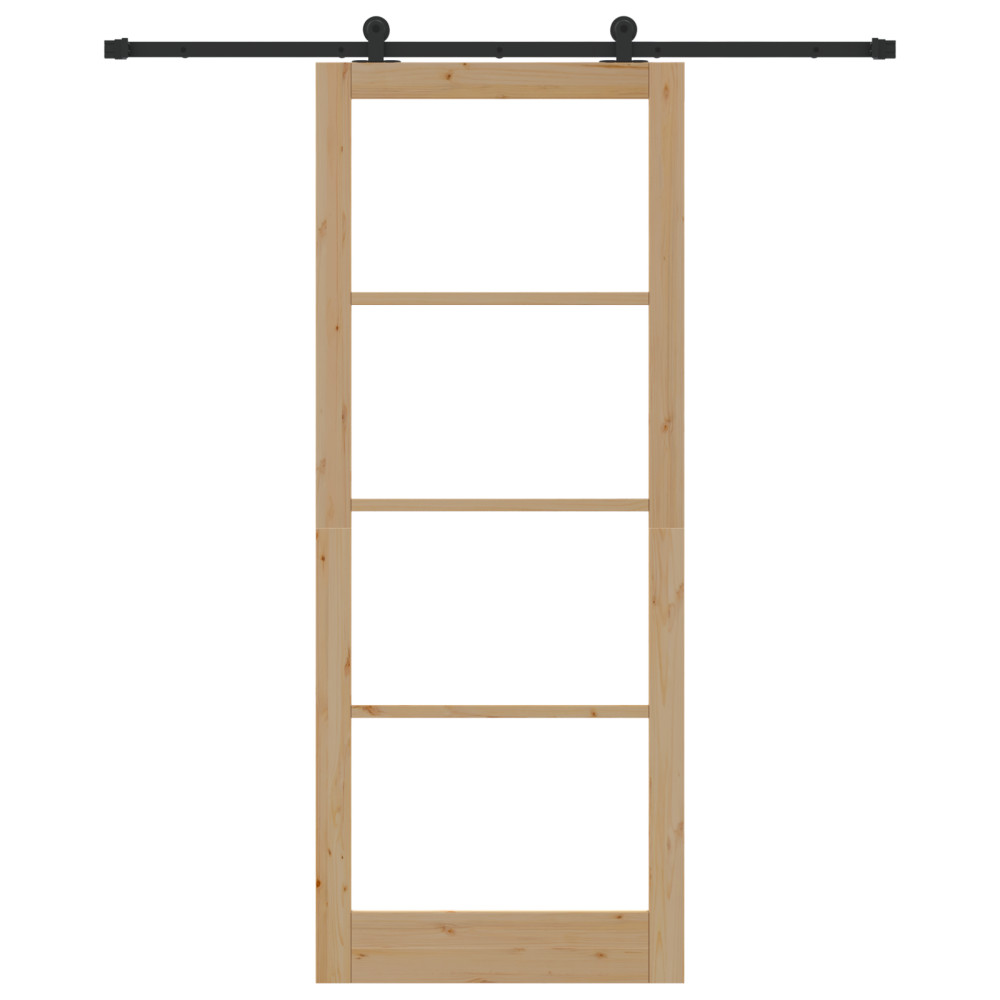 Produktbild för Skjutdörr ORKDAL Naturlig och svart 93 x 232 cm