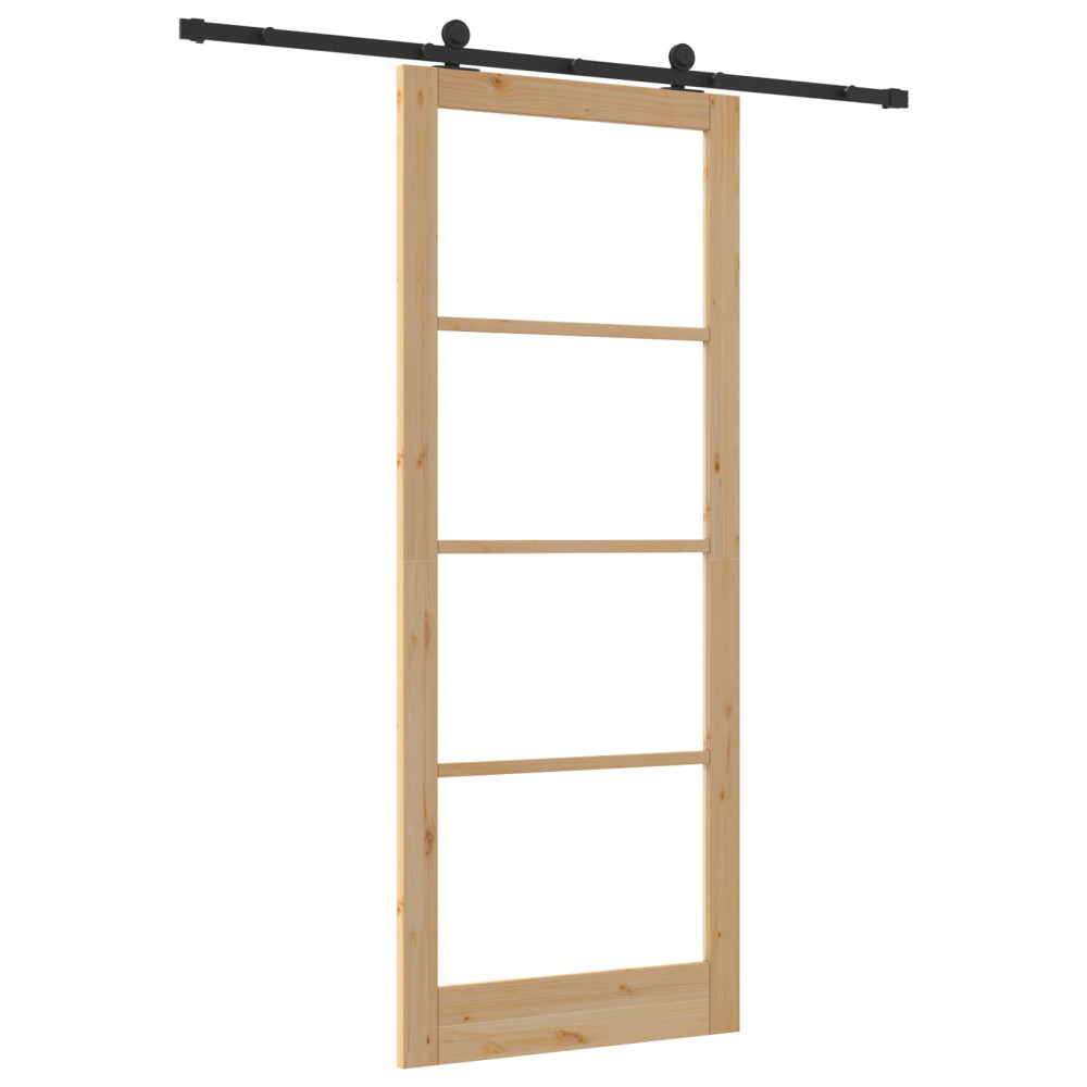 Produktbild för Skjutdörr ORKDAL Naturlig och svart 93 x 232 cm