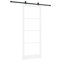 Produktbild för Skjutdörr ORKDAL Vit och svart 93 x 232 cm