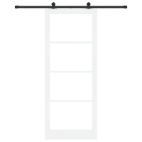 Produktbild för Skjutdörr ORKDAL Vit och svart 93 x 232 cm