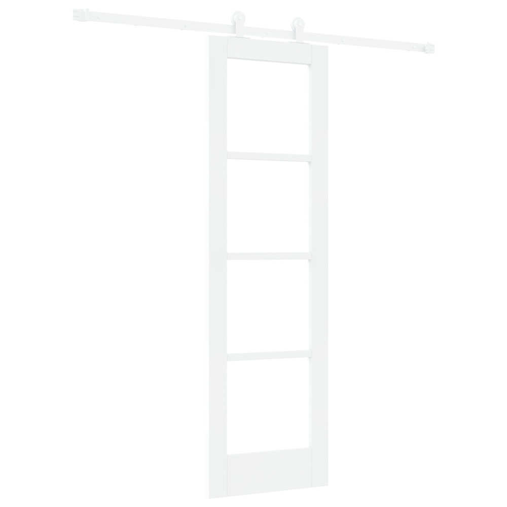 Produktbild för Skjutdörr ORKDAL Vit 61 x 198,5 cm Massivt tallträ och glas
