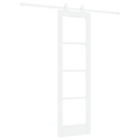 Produktbild för Skjutdörr ORKDAL Vit 61 x 198,5 cm Massivt tallträ och glas