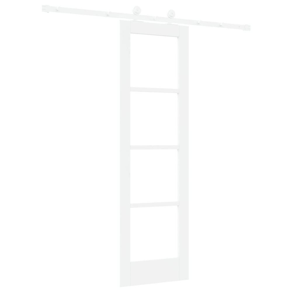 Produktbild för Skjutdörr ORKDAL Vit 61 x 198,5 cm Massivt tallträ och glas