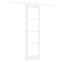 Produktbild för Skjutdörr ORKDAL Vit 61 x 198,5 cm Massivt tallträ och glas