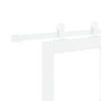 Produktbild för Skjutdörr ORKDAL Vit 83 x 202 cm Massivt tallträ och glas