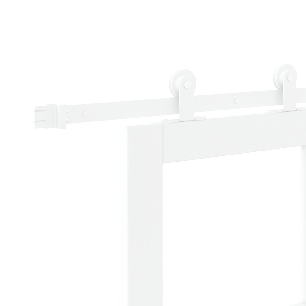 Produktbild för Skjutdörr ORKDAL Vit 83 x 211 cm Massivt tallträ och glas