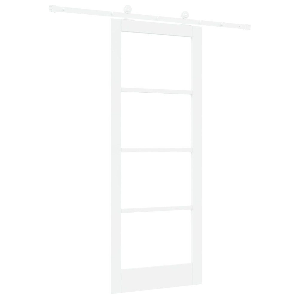 Produktbild för Skjutdörr ORKDAL Vit 83 x 211 cm Massivt tallträ och glas