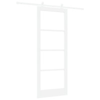 Produktbild för Skjutdörr ORKDAL Vit 83 x 211 cm Massivt tallträ och glas