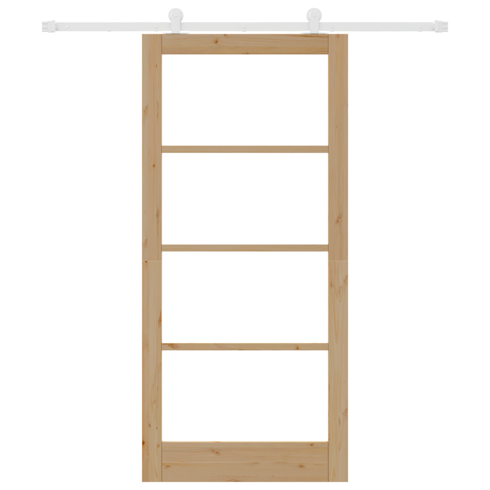 Produktbild för Skjutdörr ORKDAL Naturfärg 93 x 202 cm Massivt tallträ och glas