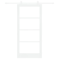Produktbild för Skjutdörr ORKDAL Vit 93 x 202 cm Massivt tallträ och glas