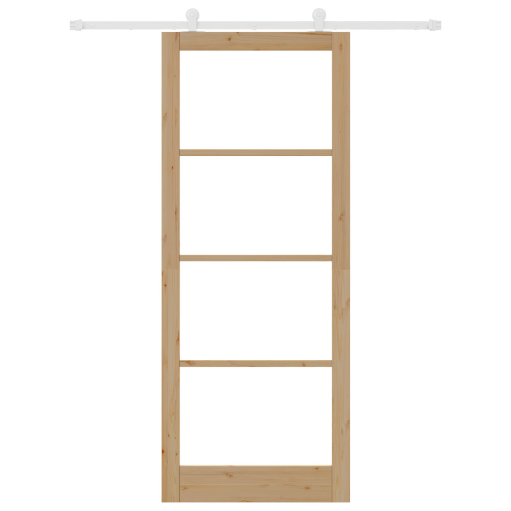 Produktbild för Skjutdörr ORKDAL Naturfärg 93 x 232 cm Massivt tallträ och glas