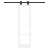 Produktbild för Skjutdörr ORKDAL Vit och svart 61 x 198,5 cm