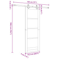 Produktbild för Skjutdörr ORKDAL Naturlig och svart 73,5 x 198,5 cm
