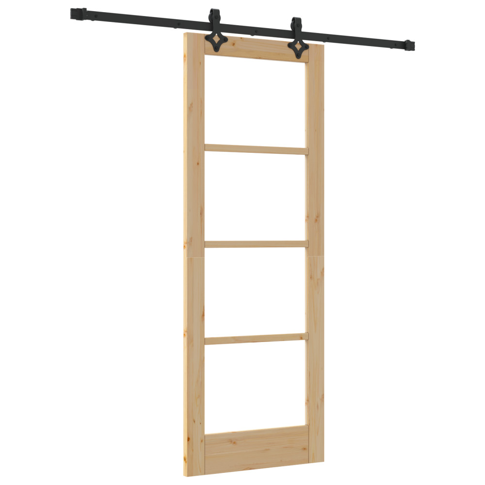 Produktbild för Skjutdörr ORKDAL Naturlig och svart 73,5 x 198,5 cm