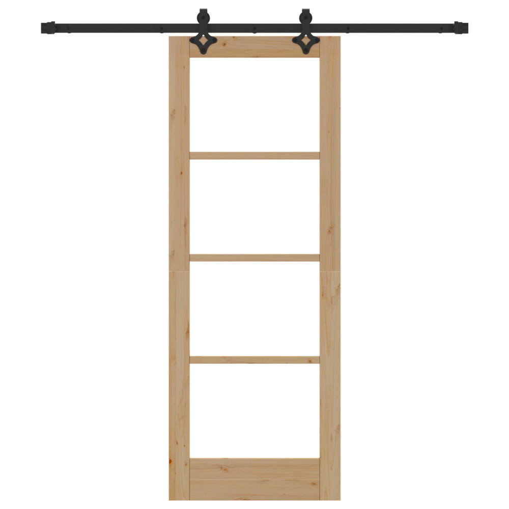 Produktbild för Skjutdörr ORKDAL Naturlig och svart 73,5 x 198,5 cm