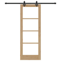 Produktbild för Skjutdörr ORKDAL Naturlig och svart 73,5 x 198,5 cm