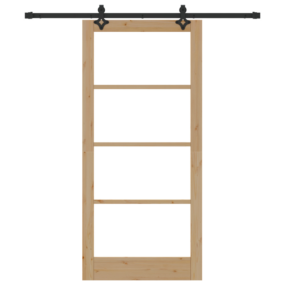 Produktbild för Skjutdörr ORKDAL Naturlig och svart 93 x 202 cm