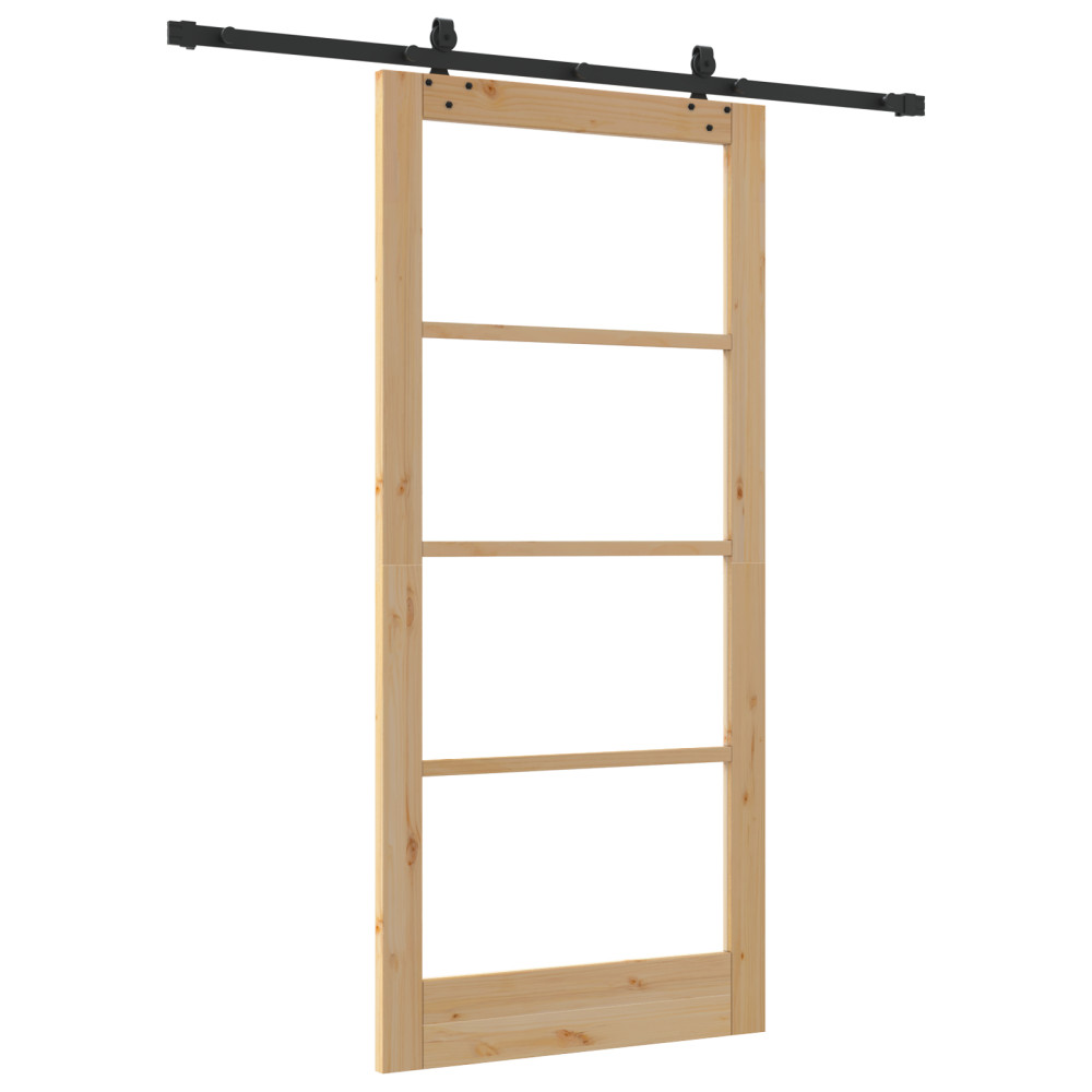 Produktbild för Skjutdörr ORKDAL Naturlig och svart 93 x 202 cm
