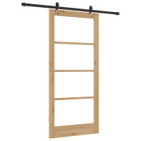 Produktbild för Skjutdörr ORKDAL Naturlig och svart 93 x 202 cm