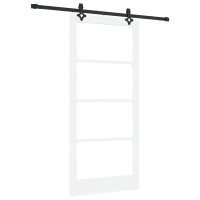 Produktbild för Skjutdörr ORKDAL Vit och svart 93 x 202 cm