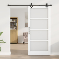 Produktbild för Skjutdörr ORKDAL Vit och svart 93 x 202 cm