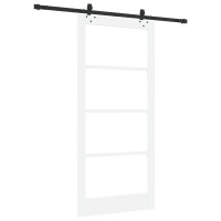 Produktbild för Skjutdörr ORKDAL Vit och svart 93 x 202 cm