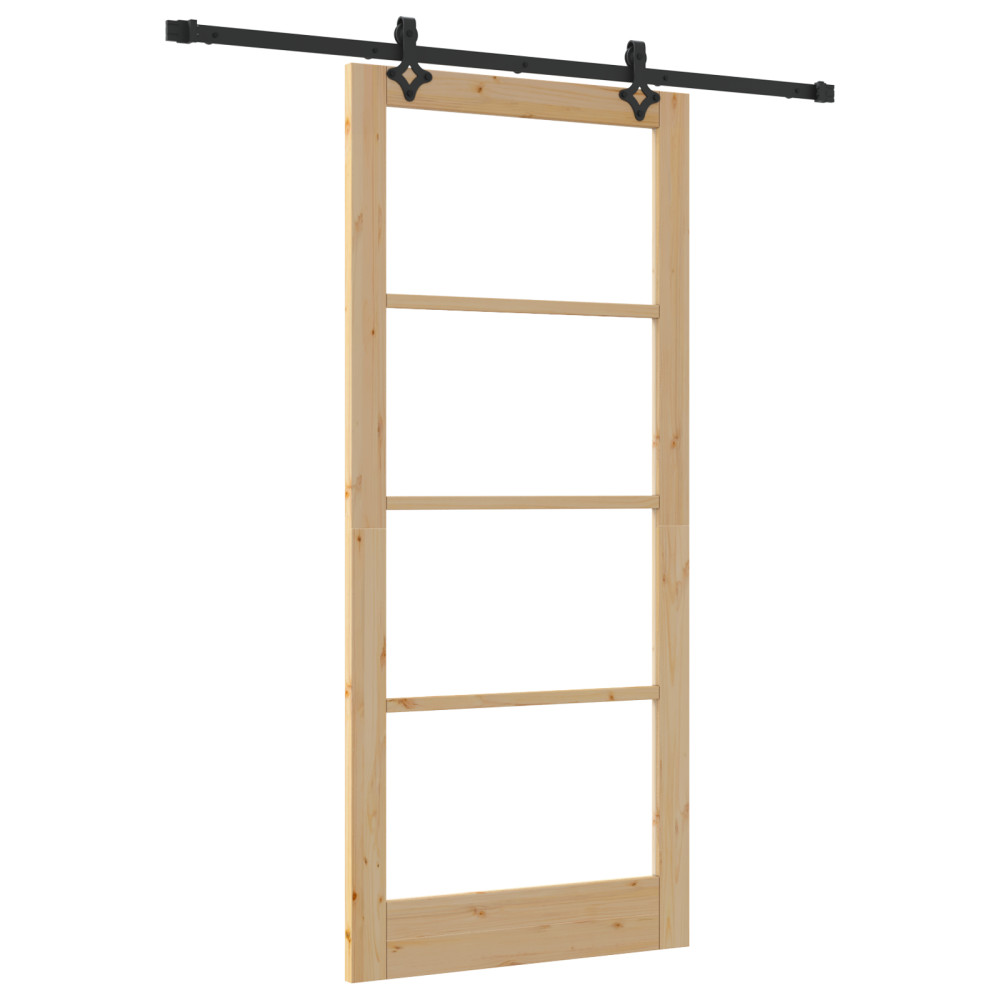 Produktbild för Skjutdörr ORKDAL Naturlig och svart 93 x 211 cm