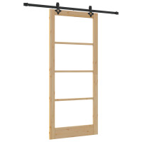 Produktbild för Skjutdörr ORKDAL Naturlig och svart 93 x 211 cm