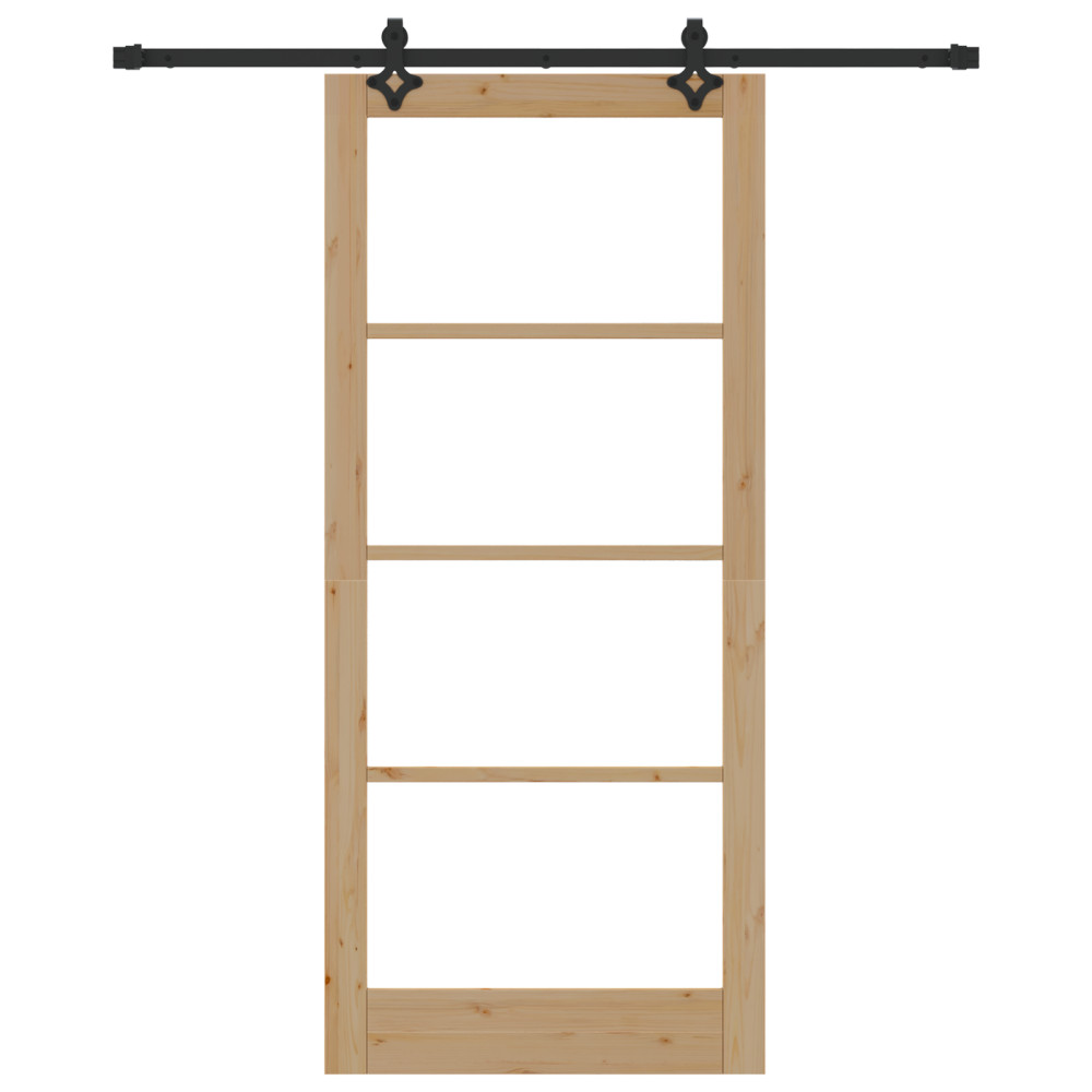 Produktbild för Skjutdörr ORKDAL Naturlig och svart 93 x 211 cm