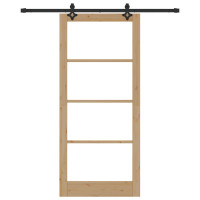 Produktbild för Skjutdörr ORKDAL Naturlig och svart 93 x 211 cm