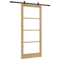 Produktbild för Skjutdörr ORKDAL Naturlig och svart 93 x 211 cm