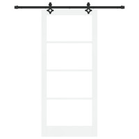 Produktbild för Skjutdörr ORKDAL Vit och svart 93 x 211 cm