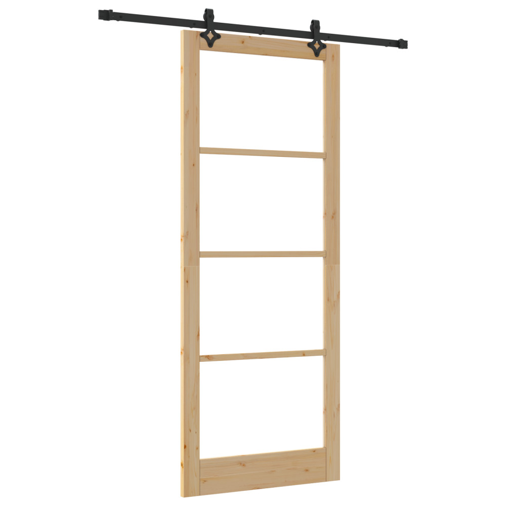 Produktbild för Skjutdörr ORKDAL Naturlig och svart 93 x 232 cm