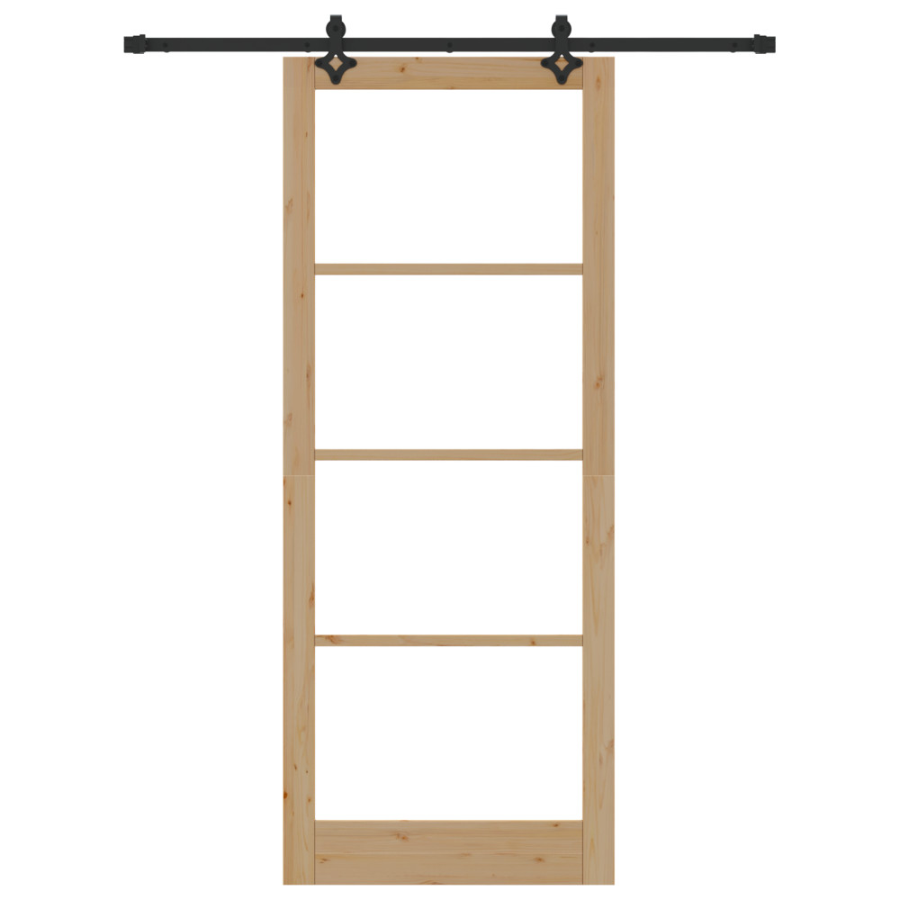 Produktbild för Skjutdörr ORKDAL Naturlig och svart 93 x 232 cm