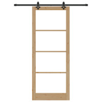Produktbild för Skjutdörr ORKDAL Naturlig och svart 93 x 232 cm