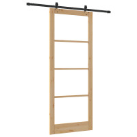 Produktbild för Skjutdörr ORKDAL Naturlig och svart 93 x 232 cm