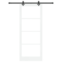 Produktbild för Skjutdörr ORKDAL Vit och svart 93 x 232 cm